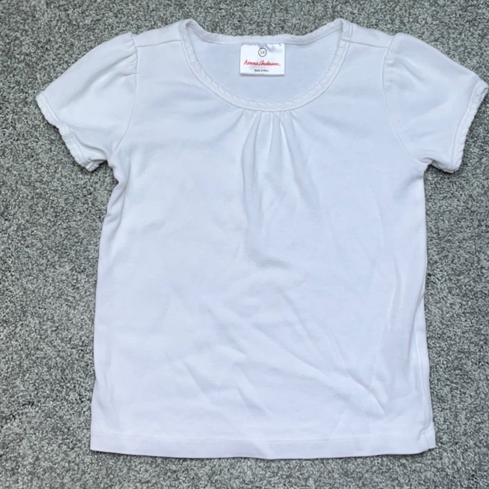 Hanna Andersson Girls Plain White T! Size 100 (4)